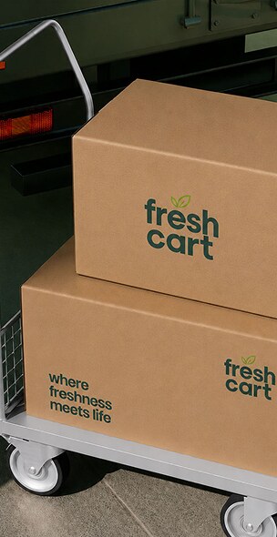 FreshCart delivery boxes, where freshness meets life